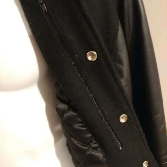 Enza Black Wool Leather Embroidered Disney World Services Varsity Jacket Mens L - Picture 7 of 10
